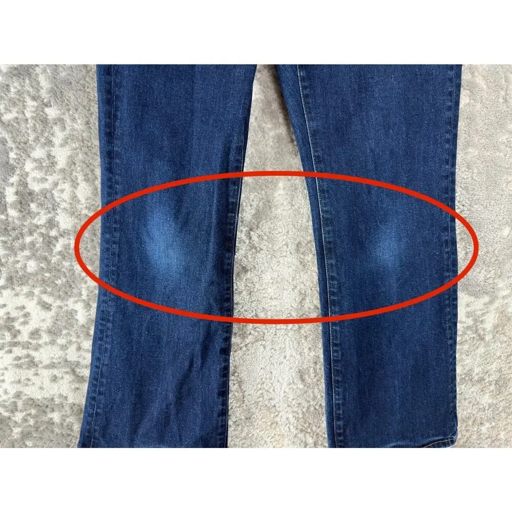 Uniqlo Sz 28 High Rise Slim Flared Jeans Blue Stretch‎ Denim Pants